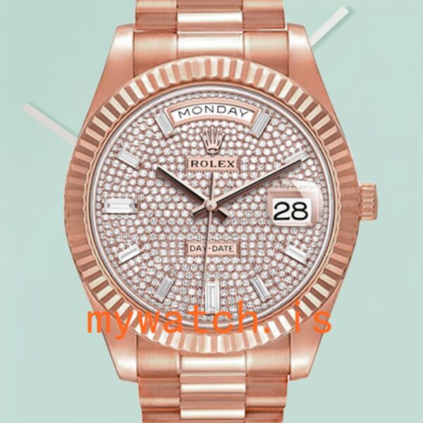 Rolex Day-Date m228235-0036 Mens 40mm Diamond Paved Dial: Authentic vs. Replica