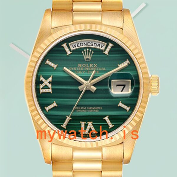 Rolex Day-Date Mens 128238 36mm Gold-tone President Bracelet: Authentic vs. Replica